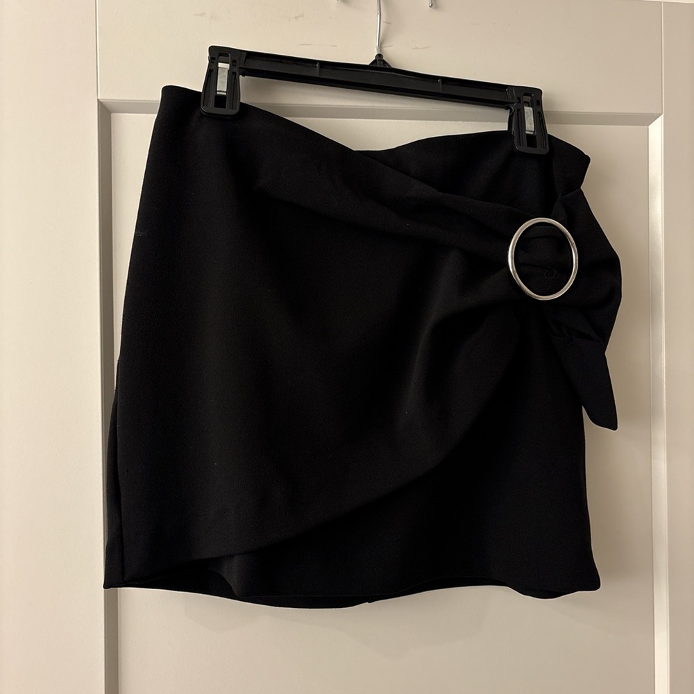 Express Black Mini Skirt with Silver Accent